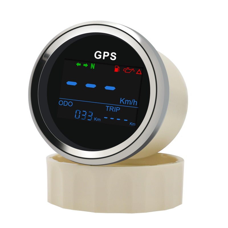Geloo عداد سرعة GPS رقمي 52 مم 2" - عداد سرعة ومقياس مسافة مقاوم للماء مع هوائي GPS - قابل للتعديل للبحرية، السيارة، الشاحنة، القارب - حماية ضد الضباب 9-32 فولت - Image 1